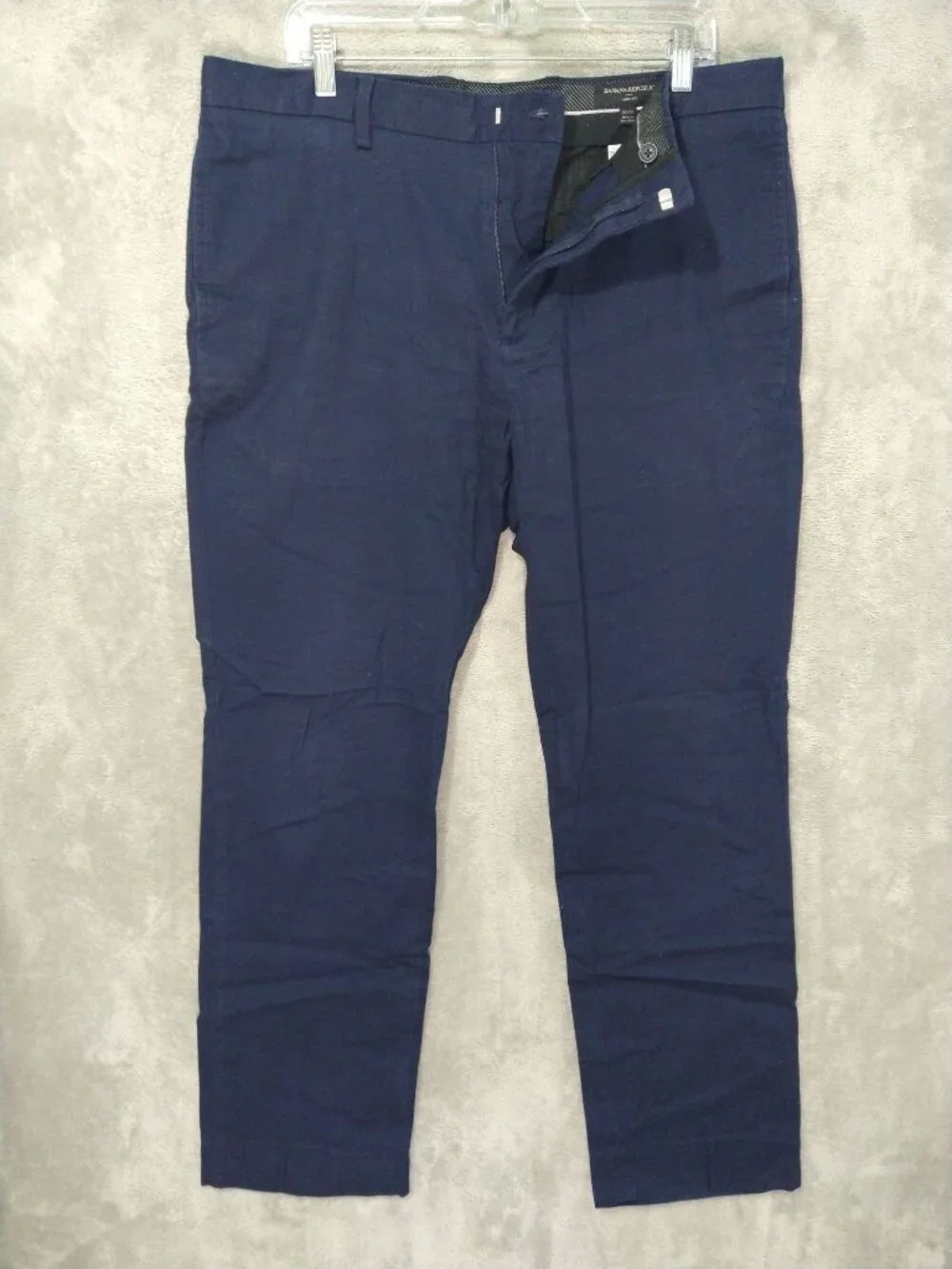 Banana Republic Dress Pants Mens 35x32 Blue Aiden Flat Front Stretch Preppy